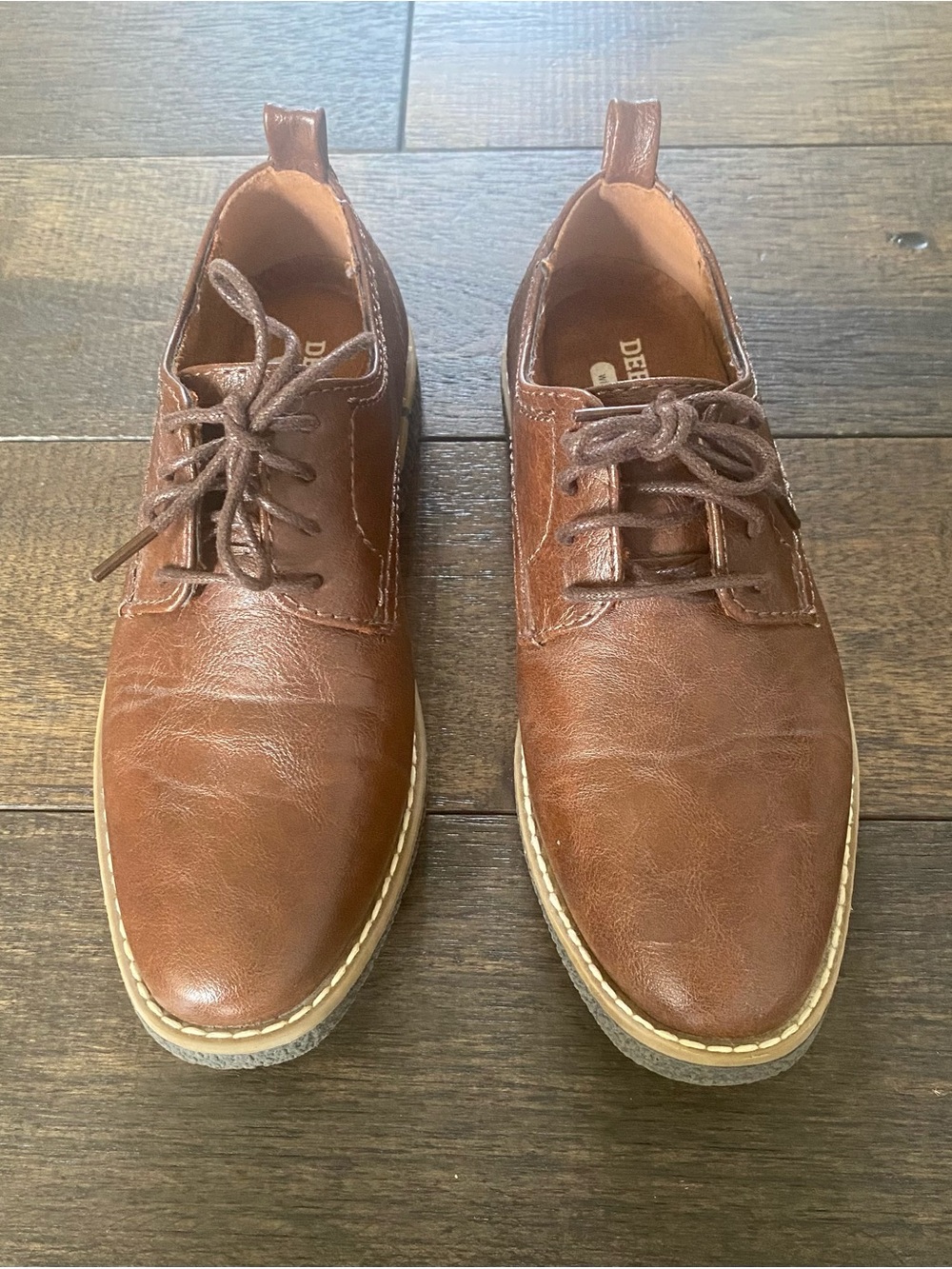 Deer Stags Brown Kids' Dress Lace-Up Shoes